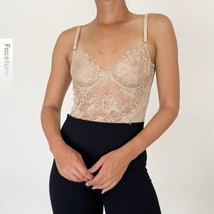 Beige lace bodysuit